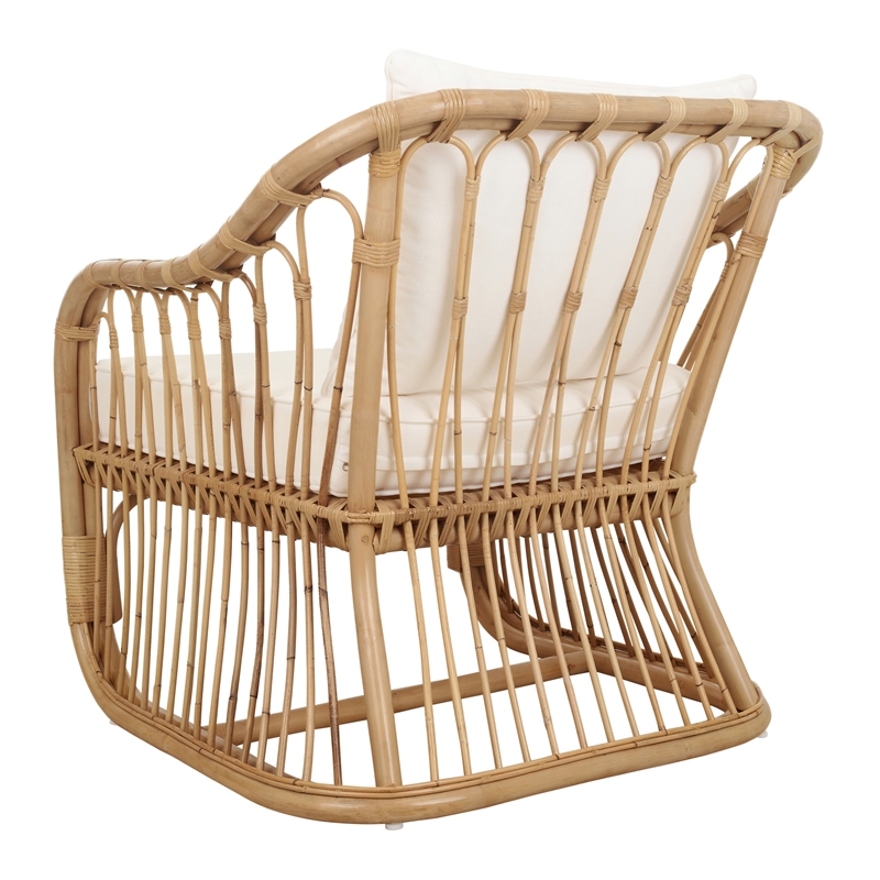 New Pacific Direct Maeva Rattan Accent Arm Chair in Natural Wheat
