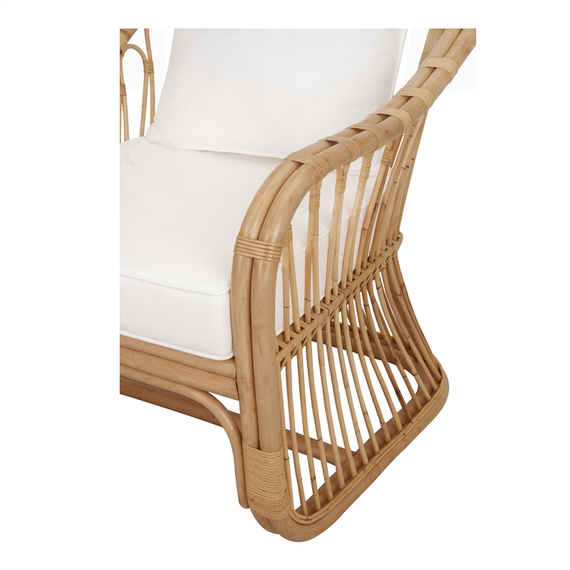 New Pacific Direct Maeva Rattan Accent Arm Chair in Natural Wheat