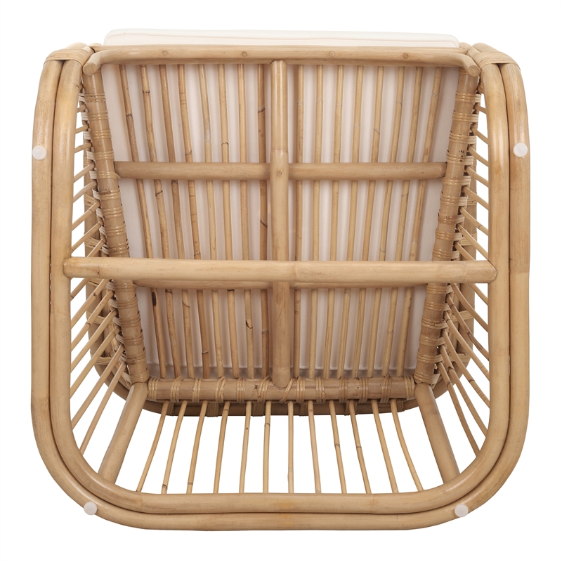 New Pacific Direct Maeva Rattan Accent Arm Chair in Natural Wheat