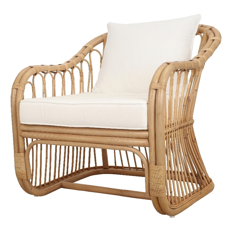 New Pacific Direct Maeva Rattan Accent Arm Chair in Natural Wheat