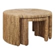 NPD Furniture Kanza Abaca Round Nesting Coffee Table Set of 2 in Natural