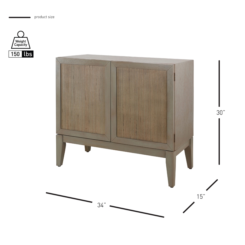 NPD Furniture Deria 2-Door Wood Cabinet in Sagewood