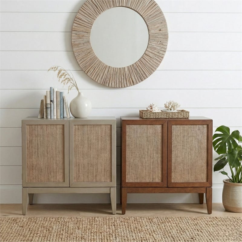 NPD Furniture Deria 2-Door Wood Cabinet in Walnut