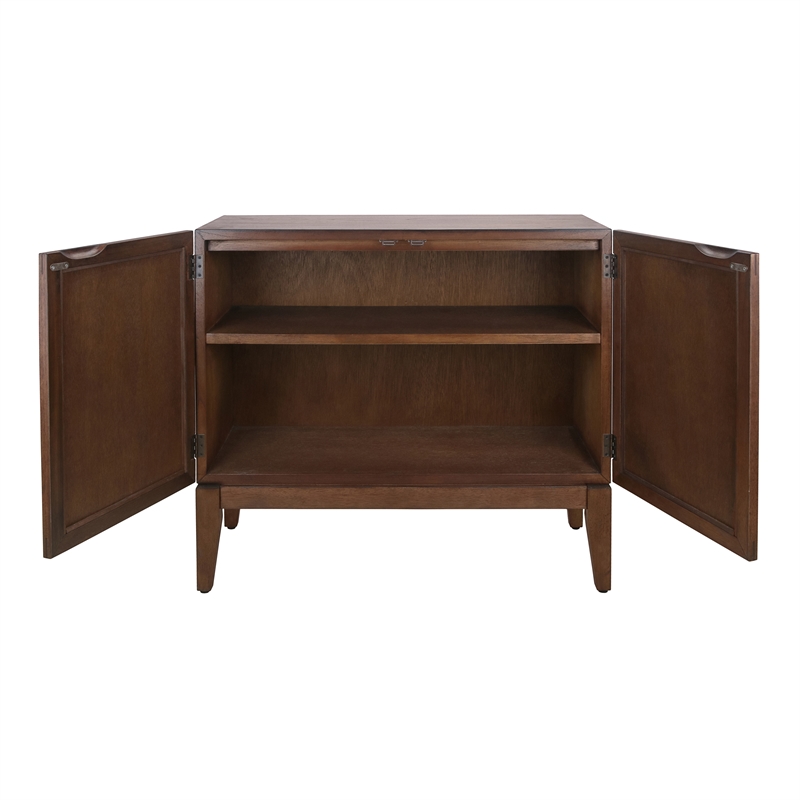 NPD Furniture Deria 2-Door Wood Cabinet in Walnut