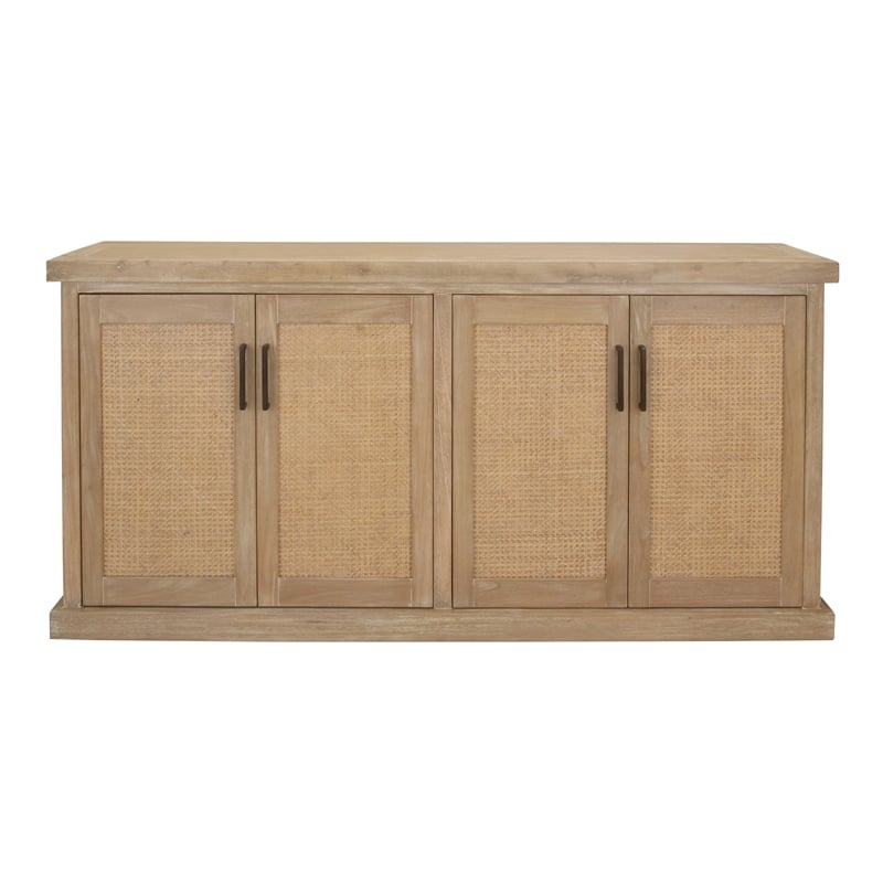 NPD Furniture Armoni 4-Door Wood Buffet in Brushed Sand