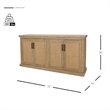 NPD Furniture Armoni 4-Door Wood Buffet in Brushed Sand