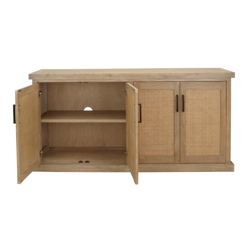 NPD Furniture Armoni 4-Door Wood Buffet in Brushed Sand