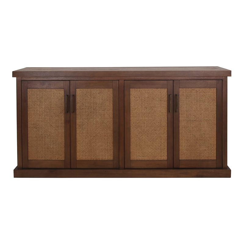 NPD Furniture Armoni 4-Door Wood Buffet in Walnut