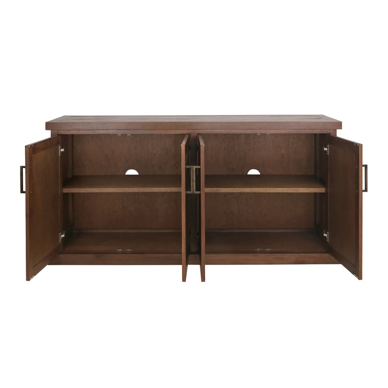 NPD Furniture Armoni 4-Door Wood Buffet in Walnut