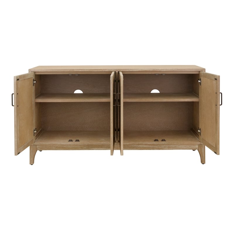 NPD Furniture Chantilly 4-Door Wood Buffet in Brushed Sand