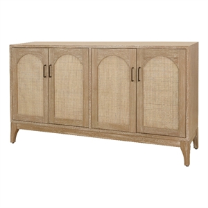 NPD Furniture Chantilly 4-Door Wood Buffet in Brushed Sand