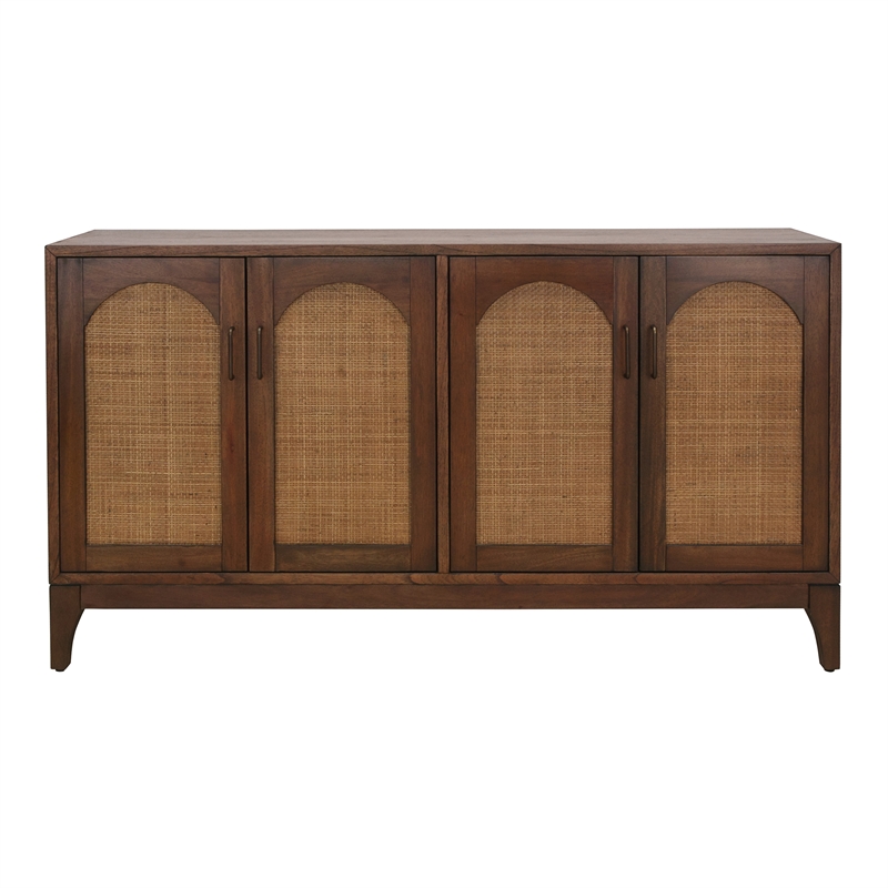 NPD Furniture Chantilly 4-Door Wood Buffet in Walnut
