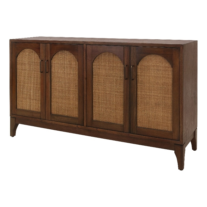 NPD Furniture Chantilly 4-Door Wood Buffet in Walnut