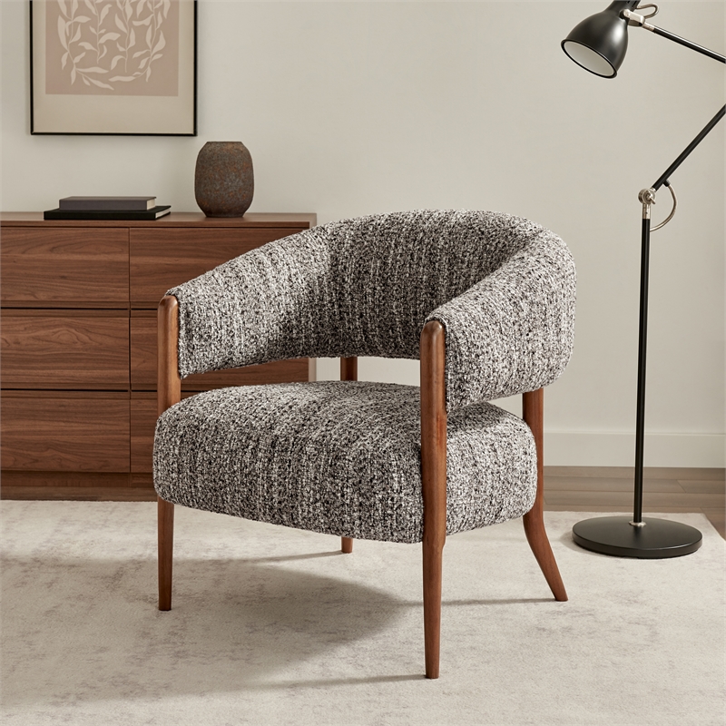 NPD Furniture Mayla Accent Chair in Dappled Taupe Boucle