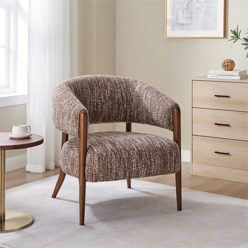 NPD Furniture Mayla Accent Chair in Dappled Rose Clay Boucle