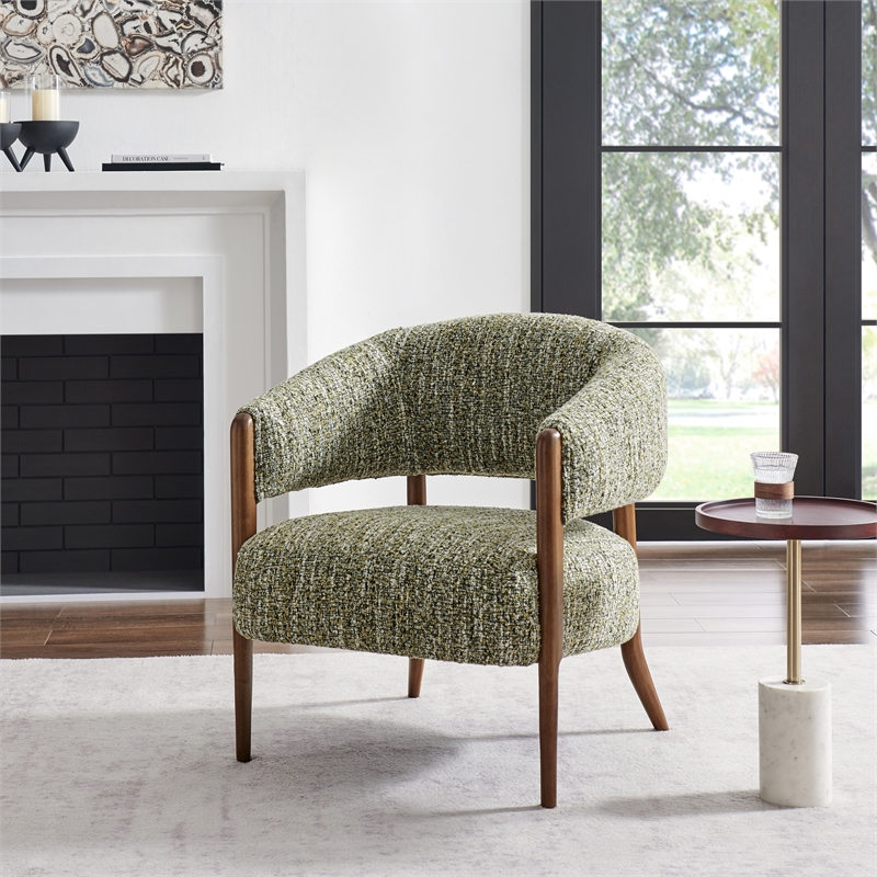 NPD Furniture Mayla Accent Chair in Dappled Mustard Gold Boucle