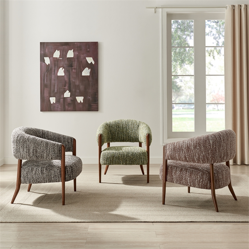 NPD Furniture Mayla Accent Chair in Dappled Mustard Gold Boucle