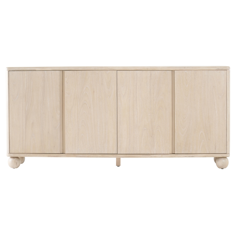 NPD Furniture Harlyn 4-Door Wood Buffet in Weathered Sand