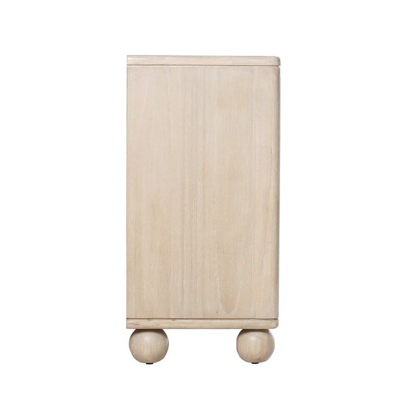 NPD Furniture Harlyn 4-Door Wood Buffet in Weathered Sand