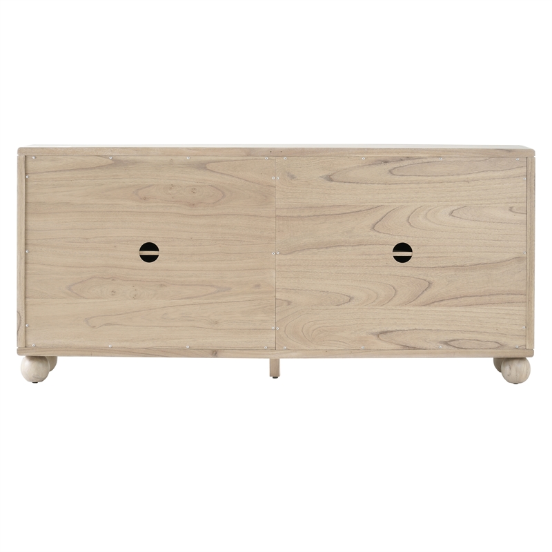 NPD Furniture Harlyn 4-Door Wood Buffet in Weathered Sand