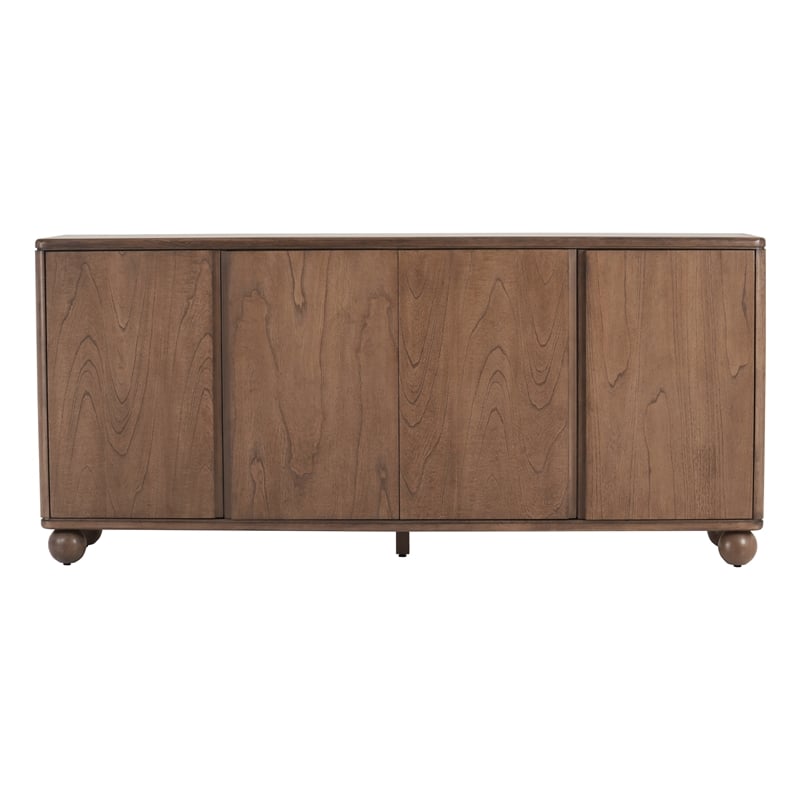 NPD Furniture Harlyn 4-Door Wood Buffet in Walnut
