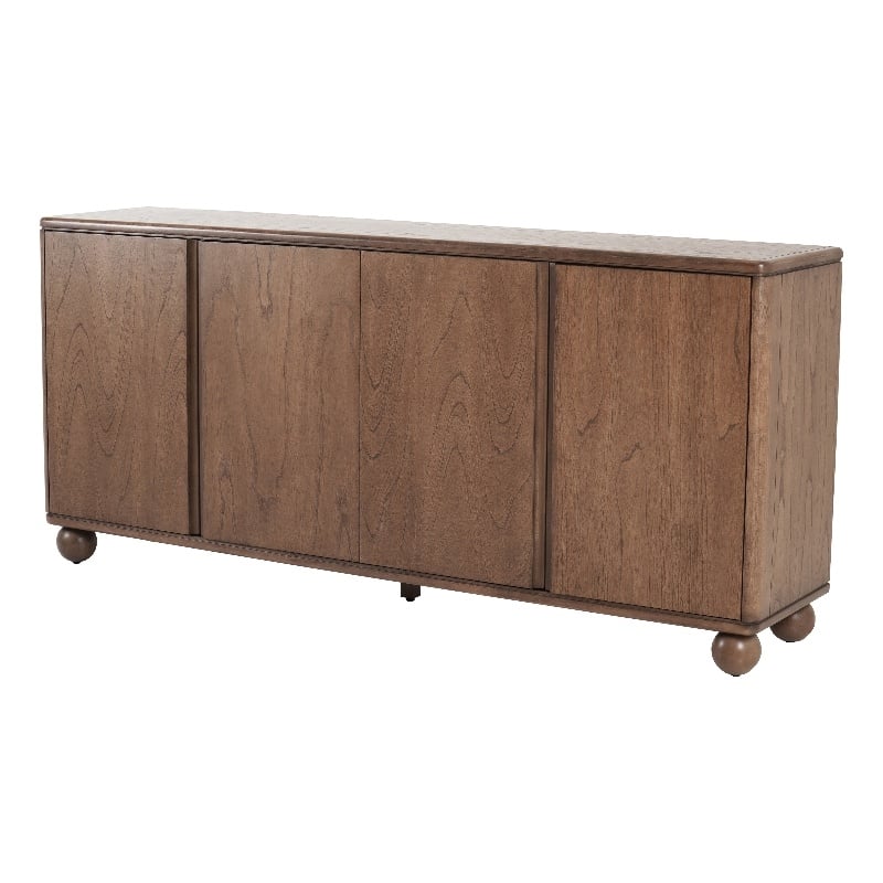 NPD Furniture Harlyn 4-Door Wood Buffet in Walnut