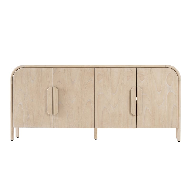 NPD Furniture Serenia 4-Door Wood Buffet in Weathered Sand