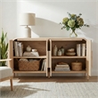 NPD Furniture Serenia 4-Door Wood Buffet in Weathered Sand