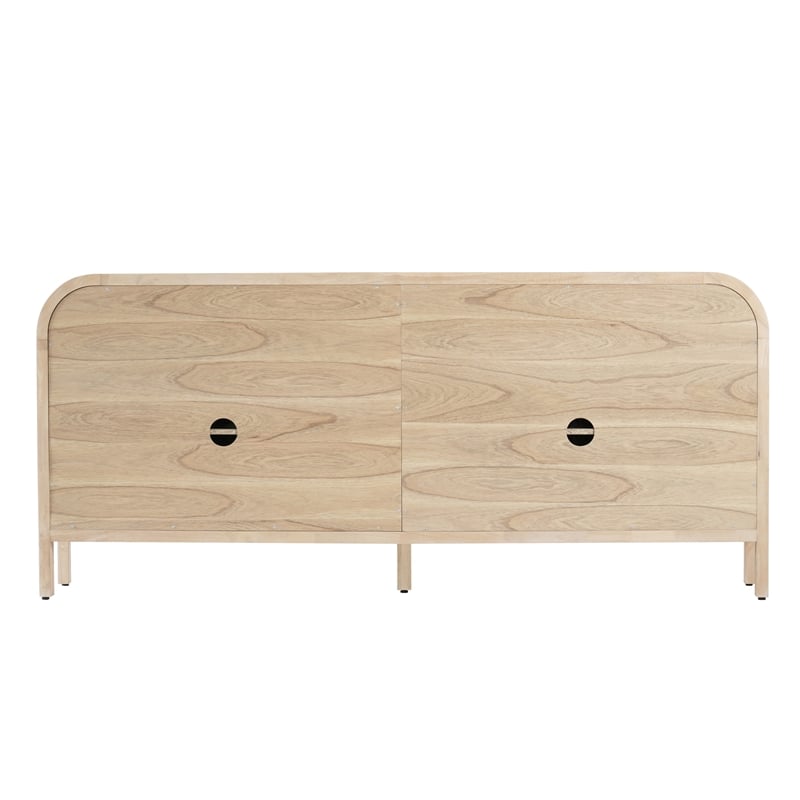 NPD Furniture Serenia 4-Door Wood Buffet in Weathered Sand