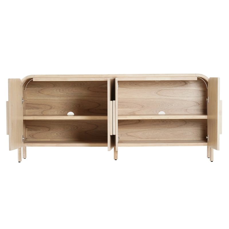 NPD Furniture Serenia 4-Door Wood Buffet in Weathered Sand
