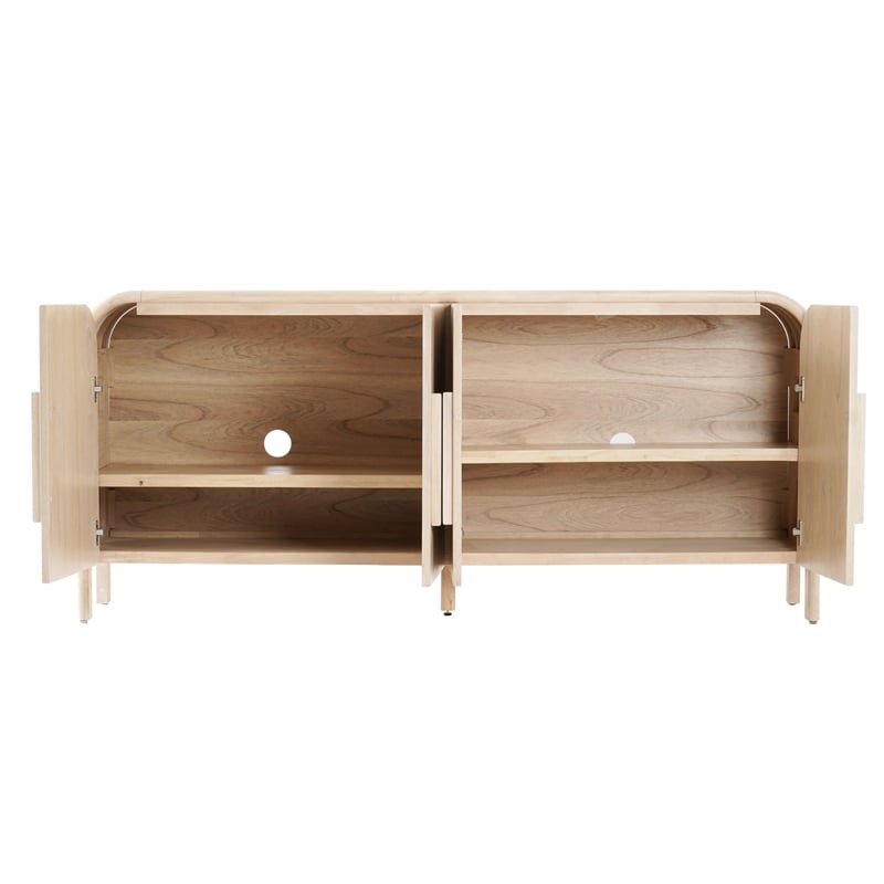 NPD Furniture Serenia 4-Door Wood Buffet in Weathered Sand