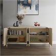 NPD Furniture Serenia 4-Door Wood Buffet in Weathered Sand