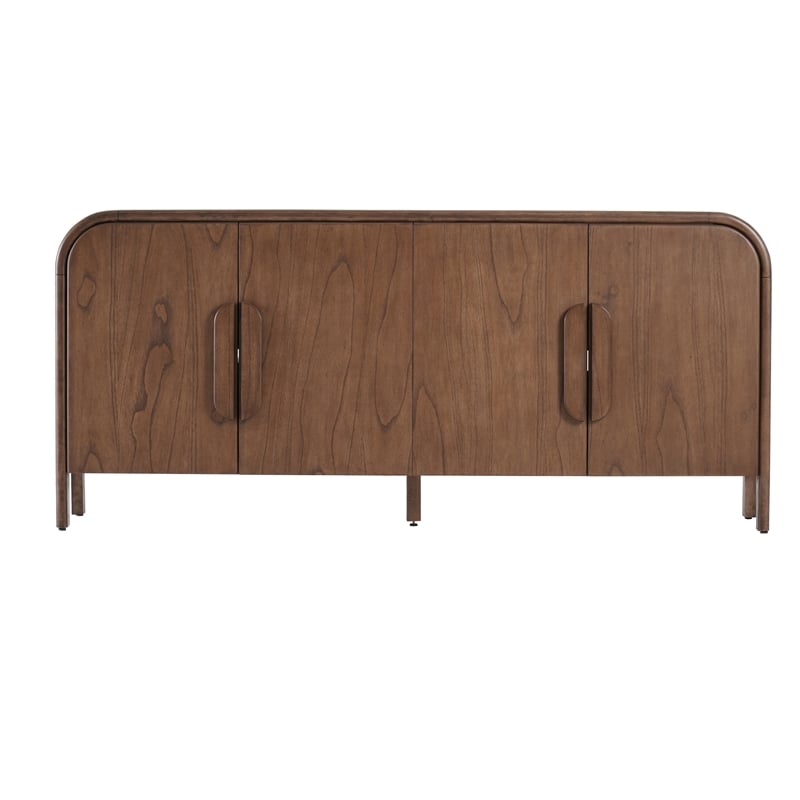 NPD Furniture Serenia 4-Door Wood Buffet in Walnut