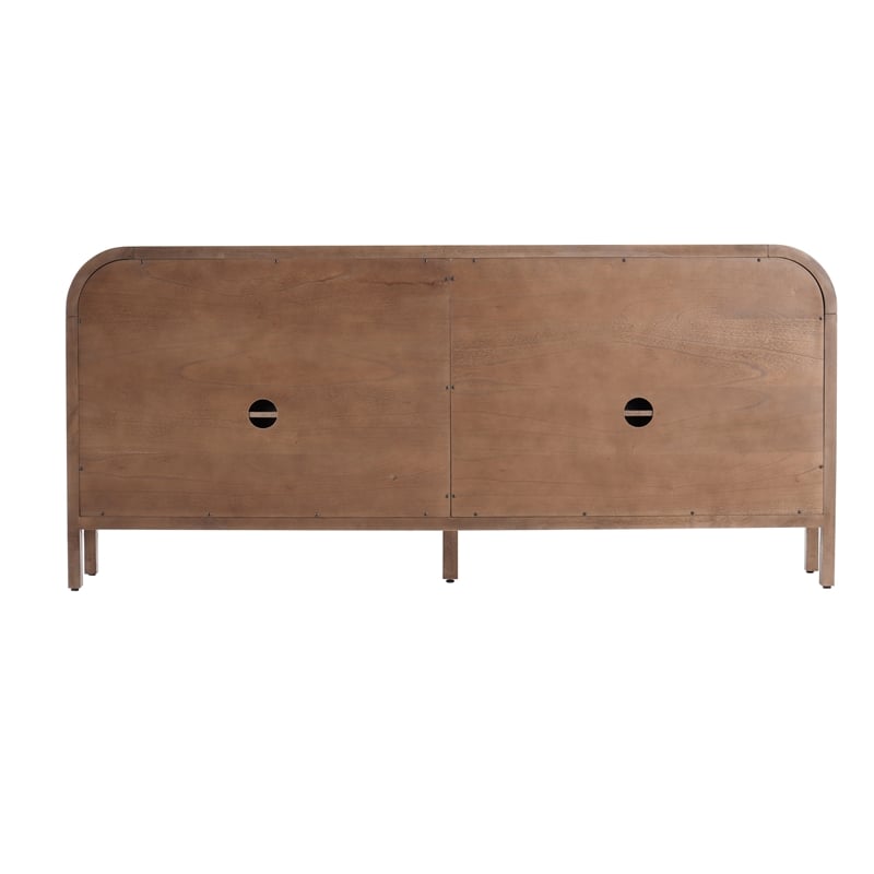 NPD Furniture Serenia 4-Door Wood Buffet in Walnut