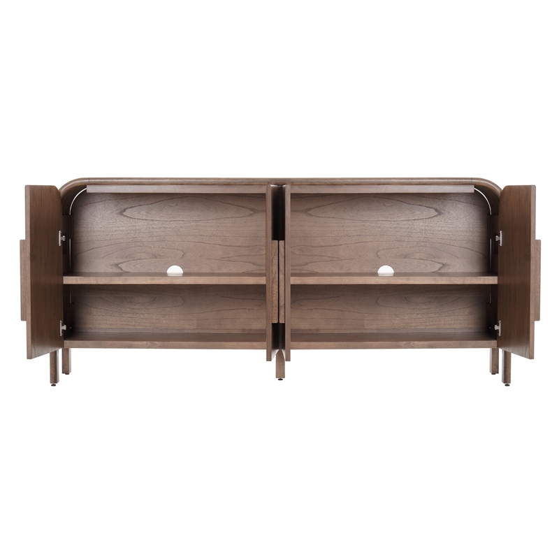 NPD Furniture Serenia 4-Door Wood Buffet in Walnut