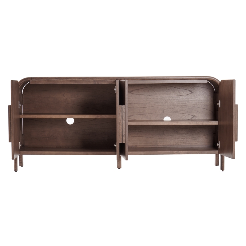 NPD Furniture Serenia 4-Door Wood Buffet in Walnut
