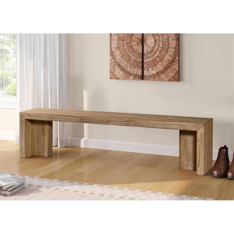 NPD Furniture Zerano Wood Bench in Brushed Smoke