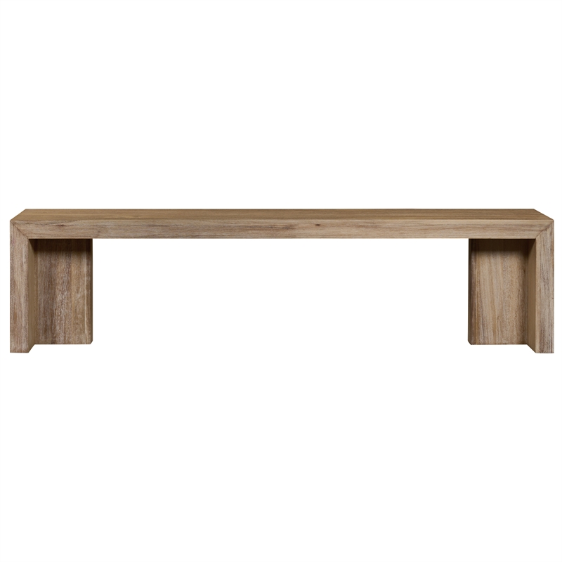 NPD Furniture Zerano Wood Bench in Brushed Smoke