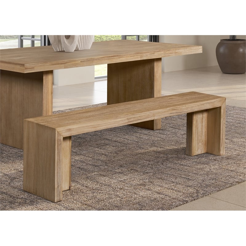 NPD Furniture Zerano Wood Bench in Brushed Smoke