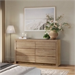 NPD Furniture Zerano 6 Drawer Wood Dresser in Brushed Smoke