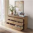 NPD Furniture Zerano 6 Drawer Wood Dresser in Brushed Smoke