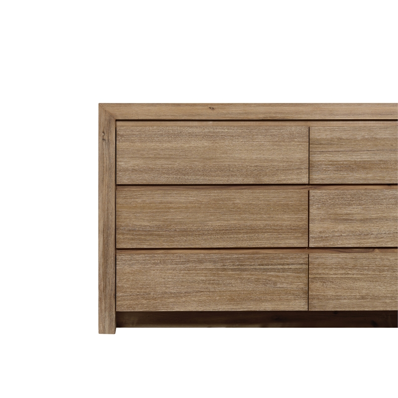 NPD Furniture Zerano 6 Drawer Wood Dresser in Brushed Smoke