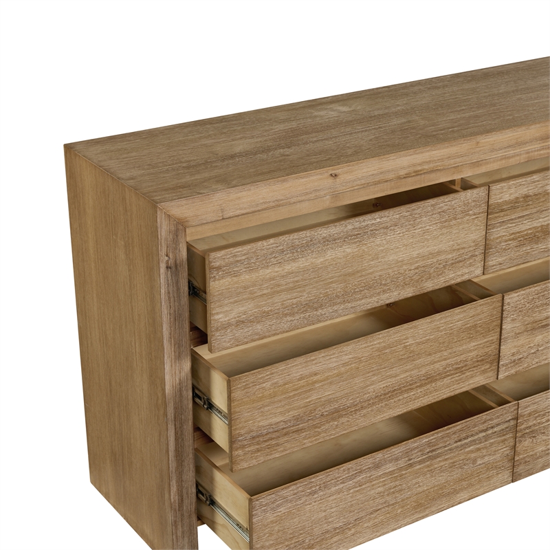 NPD Furniture Zerano 6 Drawer Wood Dresser in Brushed Smoke