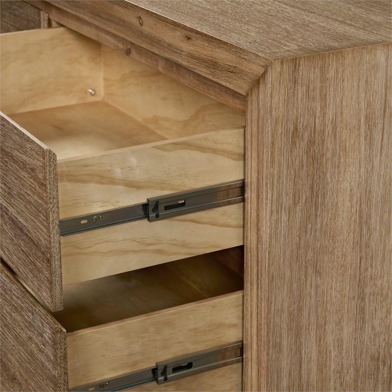 NPD Furniture Zerano 6 Drawer Wood Dresser in Brushed Smoke