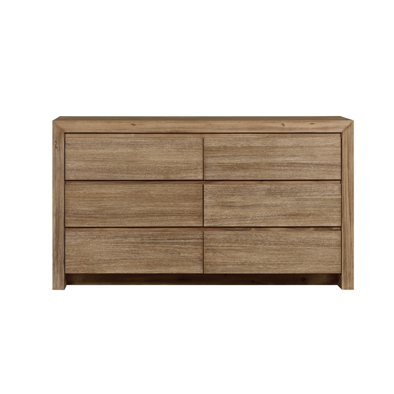 NPD Furniture Zerano 6 Drawer Wood Dresser in Brushed Smoke