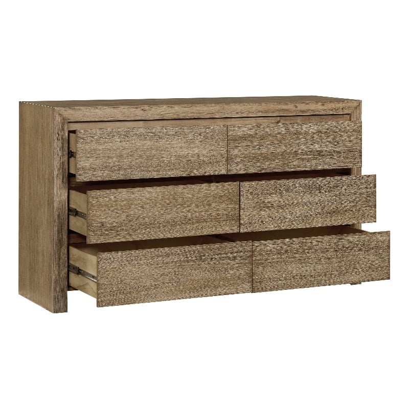 NPD Furniture Zerano 6 Drawer Wood Dresser in Brushed Smoke