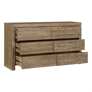 NPD Furniture Zerano 6 Drawer Wood Dresser in Brushed Smoke