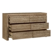NPD Furniture Zerano 6 Drawer Wood Dresser in Brushed Smoke