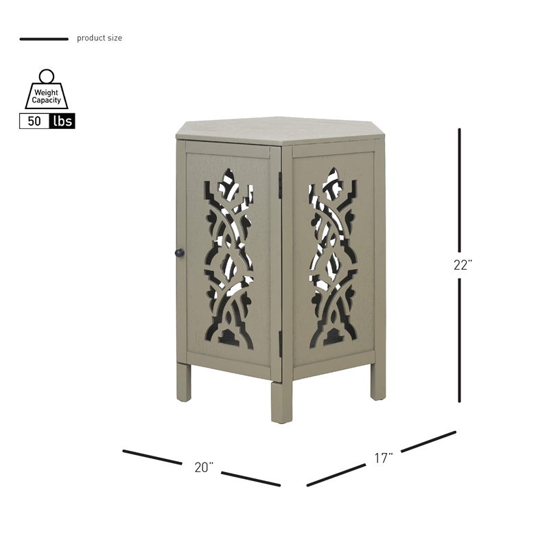NPD Furniture Seema Wood Accent Table in Sage Green