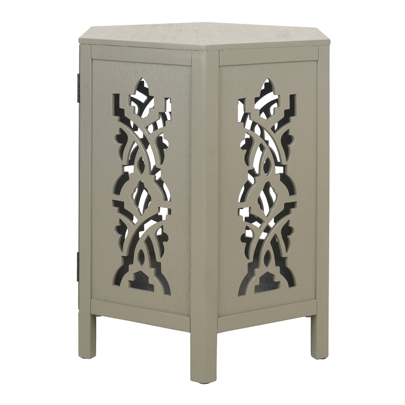 NPD Furniture Seema Wood Accent Table in Sage Green